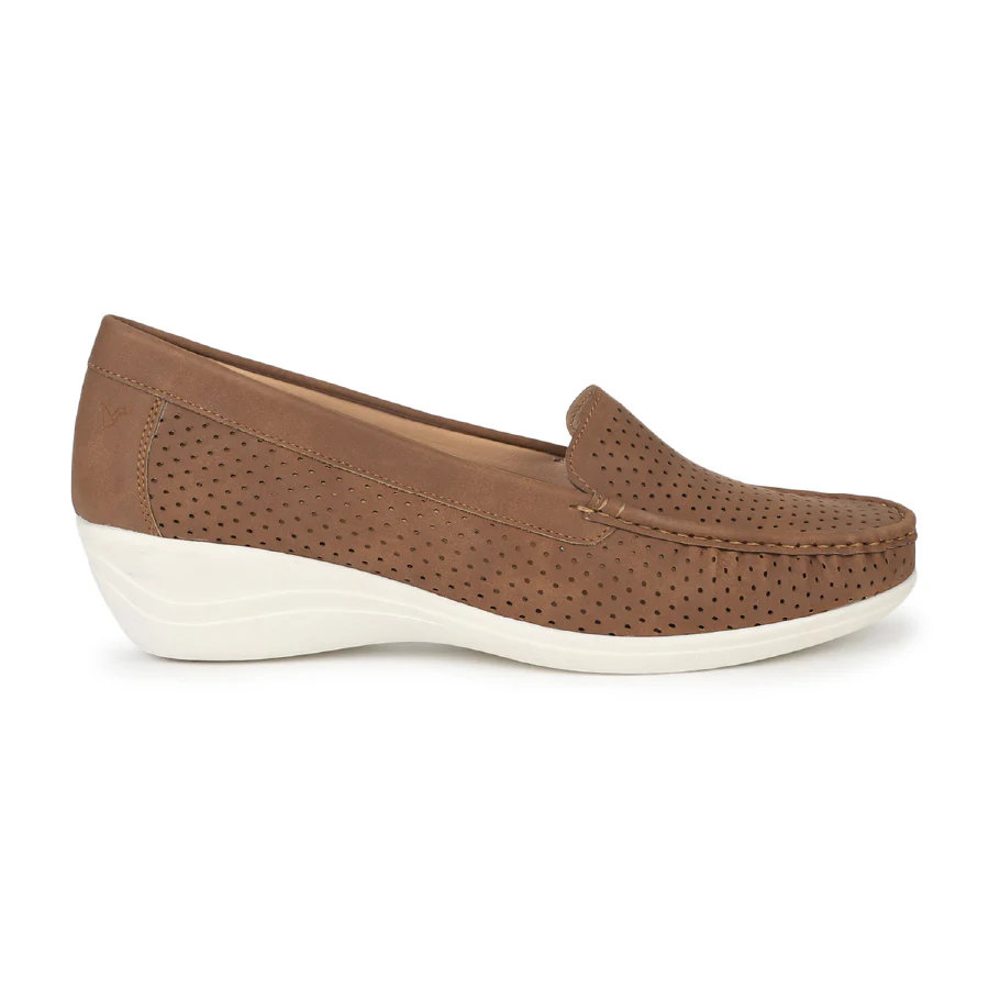 Bliss Casual Perforated Plain Loafers for Women - Image 7